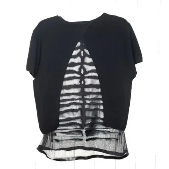 Sachin + Babi Knit Mesh Skeleton Goth Gore Spine Skeleton‎ Sweater Size Small - Picture 3 of 11